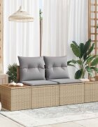 vidaXL Градински диван Бежово 184 x 62 x 85см полиратан