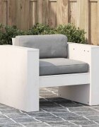 vidaXL Градински диван бял 79x60x62 см борово дърво масив