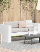 vidaXL Градински диван Бяло 134 x 60 x 62 cm Солидно борово дърво