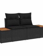 vidaXL Градински диван Черно 184 x 62 x 85см полиратан