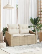 vidaXL Градински диван с възглавница 123 x 62 x 69 см полиратан