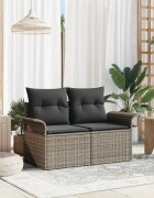 vidaXL Градински диван с възглавница Сив 141 x 62 x 69cm полиратан