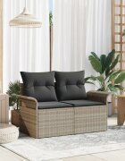 vidaXL Градински диван Светлосиво 141 x 62 x 69cm полиратан