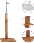 vidaXL Градински душ 75x75x210 см тиково дърво масив