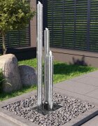 vidaXL Градински фонтан сребрист 48x34x153 см неръждаема стомана
