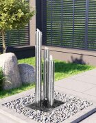 vidaXL Градински фонтан сребрист 48x34x88 см неръждаема стомана