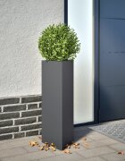 vidaXL Градински кашпи 2 бр антрацит триъгълна 30x26x75см стомана