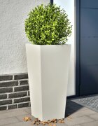 vidaXL Градински кашпи 2 бр бели 35x35x75 см стомана