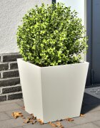 vidaXL Градински кашпи 2 бр бели 40x40x40 см стомана