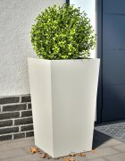 vidaXL Градински кашпи 2 бр бели 45x45x75 см стомана
