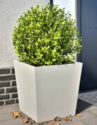 vidaXL Градински кашпи 2 бр бели 50x50x50 см стомана