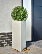 vidaXL Градински кашпи 2 бр бели триъгълна 40x345x75 см стомана