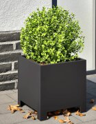 vidaXL Градински кашпи 2 бр черни 30x30x30 см стомана
