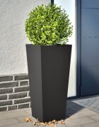 vidaXL Градински кашпи 2 бр черни 35x35x75 см стомана