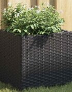vidaXL Градински кашпи 2 бр черни 36x30x32 см полиратан
