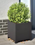 vidaXL Градински кашпи 2 бр черни 40x40x40 см стомана