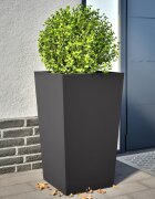 vidaXL Градински кашпи 2 бр черни 45x45x75 см стомана