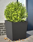 vidaXL Градински кашпи 2 бр черни 50x50x50 см стомана