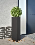 vidaXL Градински кашпи 2 бр черни триъгълна 30x26x75 см стомана