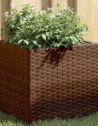 vidaXL Градински кашпи 2 бр. кафяви 36x30x32 см полиратан