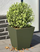 vidaXL Градински кашпи 2 бр маслиненозелени 30x30x30 см стомана