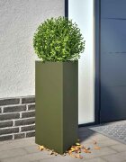 vidaXL Градински кашпи 2 бр маслиненозелени 40x345x75 см стомана