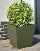 vidaXL Градински кашпи 2 бр маслиненозелени 40x40x40 см стомана