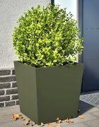 vidaXL Градински кашпи 2 бр маслиненозелени 50x50x50 см стомана