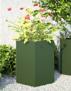 vidaXL Градински кашпи 2 бр шестоъгълна 46x40x45 см стомана