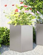 vidaXL Градински кашпи 2 бр шестоъгълна 46x40x45см неръждаема стомана
