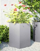 vidaXL Градински кашпи 2 бр шестоъгълна 46x40x45см поцинкована стомана