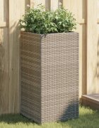 vidaXL Градински кашпи 2 бр сиви 40x40x80 см полиратан