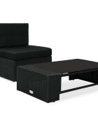 vidaXL Градински комплект 2 части полиратан черен