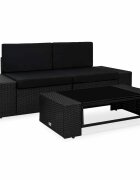 vidaXL Градински комплект 3 части полиратан черен