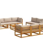 vidaXL Градински комплект мека мебел от 9 части модулен Натурално