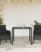 vidaXL Градински комплект от 3 части с възглавници черни полиратан