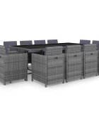 vidaXL Градински комплект с възглавници 13 части полиратан антрацит