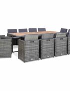 vidaXL Градински комплект с възглавници 13 части полиратан антрацит