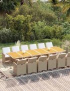 vidaXL Градински комплект с възглавници 13 части полиратан бежов