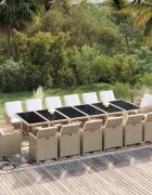 vidaXL Градински комплект с възглавници 17 части полиратан бежов