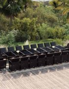 vidaXL Градински комплект с възглавници 21 части полиратан черен