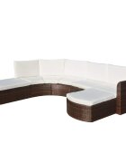 vidaXL Градински комплект с възглавници 4 части кафяв полиратан