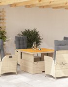 vidaXL Градински комплект с възглавници 5 части бежов полиратан