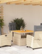 vidaXL Градински комплект с възглавници 5 части бежов полиратан