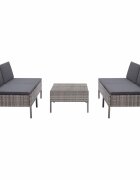 vidaXL Градински комплект с възглавници 5 части полиратан сив