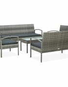 vidaXL Градински комплект с възглавници 5 части полиратан сив