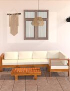 vidaXL Градински комплект с възглавници 6 части 100x60 см акациево дърво