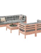 vidaXL Градински комплект с възглавници 6 части дугласка ела масив