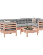 vidaXL Градински комплект с възглавници 7 части дугласка ела масив