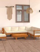 vidaXL Градински комплект с възглавници 8 части 100x60 см акациево дърво